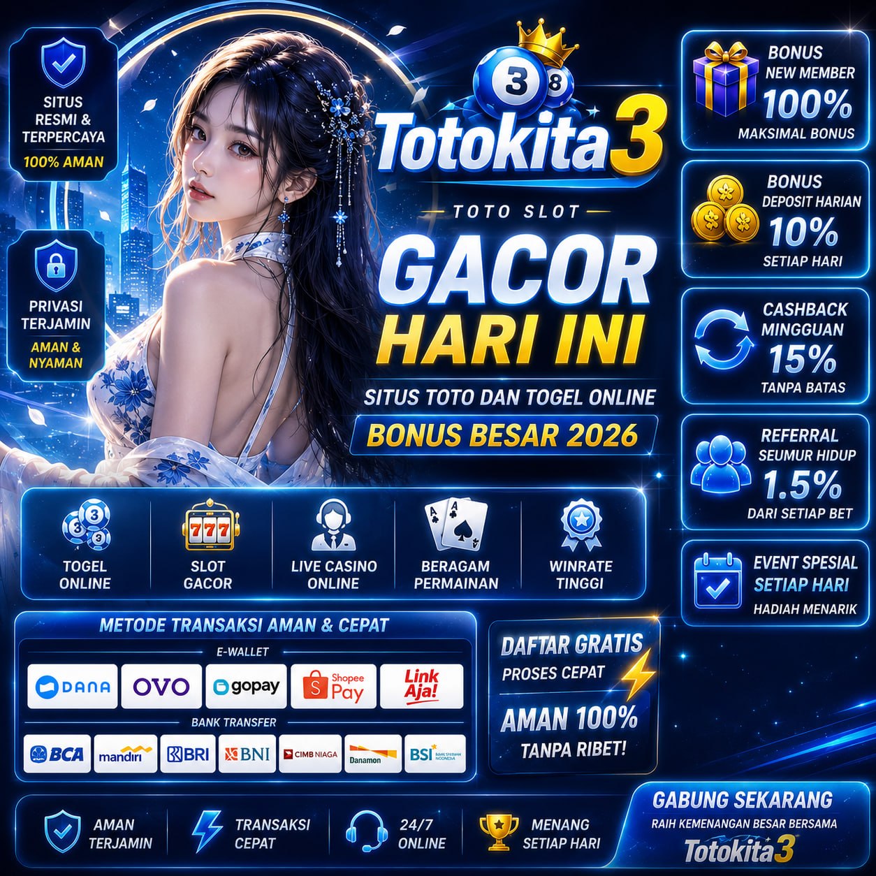 Totokita3 > Toto Slot Gacor Hari Ini, Situs Toto dan Togel Online Bonus Besar 2026